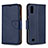 Leather Case Stands Flip Cover Holder B06F for Samsung Galaxy A10 Blue