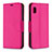 Leather Case Stands Flip Cover Holder B06F for Samsung Galaxy A10e Hot Pink