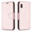 Leather Case Stands Flip Cover Holder B06F for Samsung Galaxy A10e Rose Gold