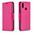 Leather Case Stands Flip Cover Holder B06F for Samsung Galaxy A10s Hot Pink