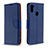 Leather Case Stands Flip Cover Holder B06F for Samsung Galaxy A11 Blue