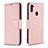 Leather Case Stands Flip Cover Holder B06F for Samsung Galaxy A11 Rose Gold