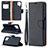 Leather Case Stands Flip Cover Holder B06F for Samsung Galaxy A12