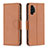 Leather Case Stands Flip Cover Holder B06F for Samsung Galaxy A13 4G Brown