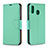 Leather Case Stands Flip Cover Holder B06F for Samsung Galaxy A20 Green