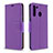 Leather Case Stands Flip Cover Holder B06F for Samsung Galaxy A21 Purple