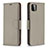 Leather Case Stands Flip Cover Holder B06F for Samsung Galaxy A22 5G Gray
