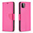 Leather Case Stands Flip Cover Holder B06F for Samsung Galaxy A22 5G Hot Pink