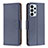 Leather Case Stands Flip Cover Holder B06F for Samsung Galaxy A23 4G Blue