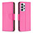 Leather Case Stands Flip Cover Holder B06F for Samsung Galaxy A23 4G Hot Pink