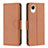 Leather Case Stands Flip Cover Holder B06F for Samsung Galaxy A23 5G SC-56C Brown