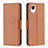 Leather Case Stands Flip Cover Holder B06F for Samsung Galaxy A23s Brown