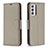 Leather Case Stands Flip Cover Holder B06F for Samsung Galaxy A24 4G Gray