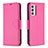 Leather Case Stands Flip Cover Holder B06F for Samsung Galaxy A24 4G Hot Pink