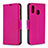 Leather Case Stands Flip Cover Holder B06F for Samsung Galaxy A30 Hot Pink