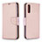 Leather Case Stands Flip Cover Holder B06F for Samsung Galaxy A30S Rose Gold