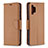 Leather Case Stands Flip Cover Holder B06F for Samsung Galaxy A32 5G Brown