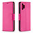 Leather Case Stands Flip Cover Holder B06F for Samsung Galaxy A32 5G Hot Pink