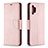 Leather Case Stands Flip Cover Holder B06F for Samsung Galaxy A32 5G Rose Gold