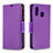 Leather Case Stands Flip Cover Holder B06F for Samsung Galaxy A40 Purple