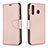 Leather Case Stands Flip Cover Holder B06F for Samsung Galaxy A40s Rose Gold