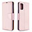 Leather Case Stands Flip Cover Holder B06F for Samsung Galaxy A41 Rose Gold