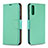 Leather Case Stands Flip Cover Holder B06F for Samsung Galaxy A50 Green