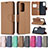 Leather Case Stands Flip Cover Holder B06F for Samsung Galaxy A52 4G