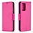 Leather Case Stands Flip Cover Holder B06F for Samsung Galaxy A52 4G Hot Pink