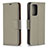 Leather Case Stands Flip Cover Holder B06F for Samsung Galaxy A52s 5G Gray