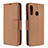 Leather Case Stands Flip Cover Holder B06F for Samsung Galaxy A70E Brown