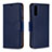 Leather Case Stands Flip Cover Holder B06F for Samsung Galaxy A70S Blue