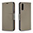 Leather Case Stands Flip Cover Holder B06F for Samsung Galaxy A70S Gray