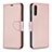 Leather Case Stands Flip Cover Holder B06F for Samsung Galaxy A70S Rose Gold