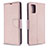 Leather Case Stands Flip Cover Holder B06F for Samsung Galaxy A71 5G Rose Gold