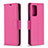 Leather Case Stands Flip Cover Holder B06F for Samsung Galaxy A72 4G Hot Pink