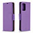 Leather Case Stands Flip Cover Holder B06F for Samsung Galaxy A72 4G Purple