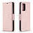 Leather Case Stands Flip Cover Holder B06F for Samsung Galaxy A72 4G Rose Gold