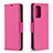 Leather Case Stands Flip Cover Holder B06F for Samsung Galaxy A72 5G Hot Pink