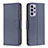 Leather Case Stands Flip Cover Holder B06F for Samsung Galaxy A73 5G Blue