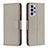 Leather Case Stands Flip Cover Holder B06F for Samsung Galaxy A73 5G Gray