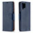 Leather Case Stands Flip Cover Holder B06F for Samsung Galaxy F12 Blue