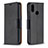 Leather Case Stands Flip Cover Holder B06F for Samsung Galaxy M01s Black