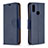 Leather Case Stands Flip Cover Holder B06F for Samsung Galaxy M01s Blue