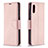 Leather Case Stands Flip Cover Holder B06F for Samsung Galaxy M02 Rose Gold