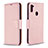 Leather Case Stands Flip Cover Holder B06F for Samsung Galaxy M11 Rose Gold