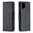 Leather Case Stands Flip Cover Holder B06F for Samsung Galaxy M12 Black