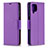 Leather Case Stands Flip Cover Holder B06F for Samsung Galaxy M12 Purple