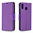 Leather Case Stands Flip Cover Holder B06F for Samsung Galaxy M20 Purple