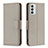 Leather Case Stands Flip Cover Holder B06F for Samsung Galaxy M23 5G Gray